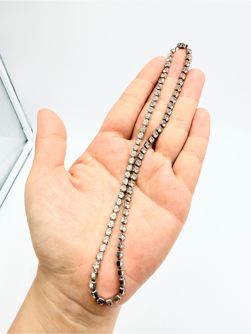Classic Silver Crystal Tennis Necklace - Elegant Women's Jewelry